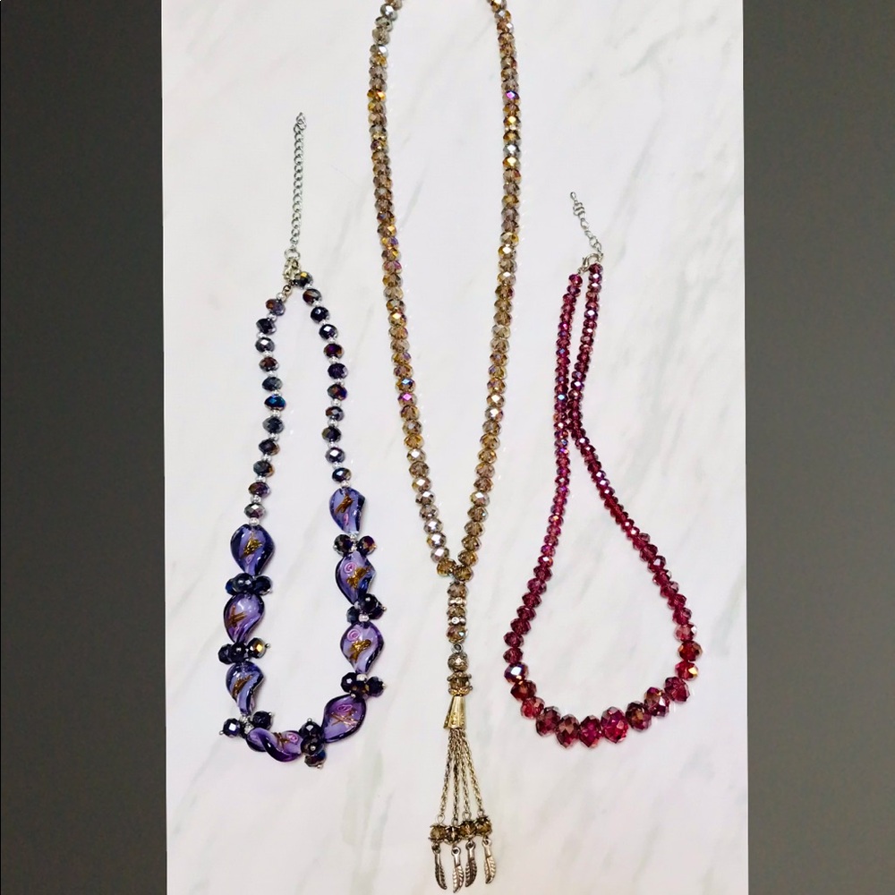 Vintage Glass Crystal Jewelry. Lot